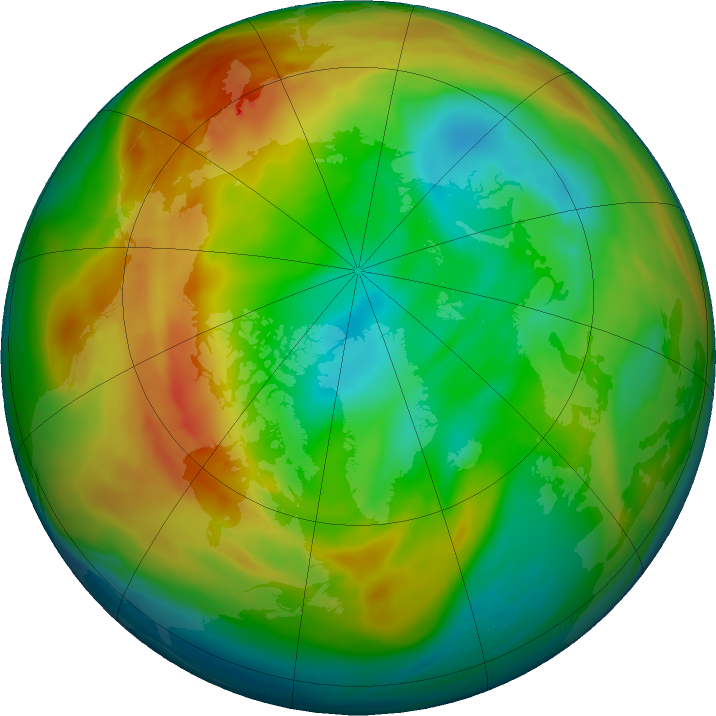 Arctic ozone map for 10 January 2020
